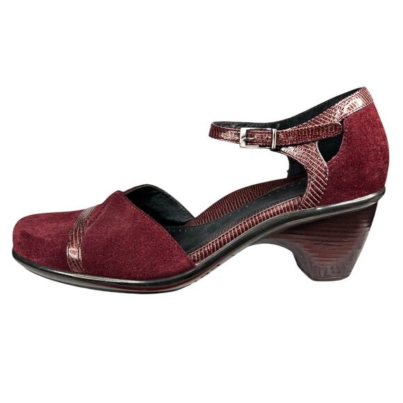 Dansko Women’s Roxy Maroon Suede Mary Janes Size 39 US 8.5/9 - Picture 3 of 12